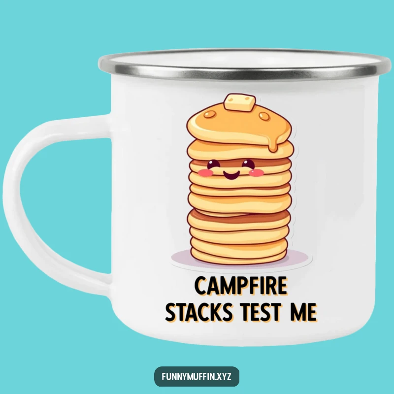 Funny Pancake Stack Camping Mug: Breakfast on the Go, With a Wobble!