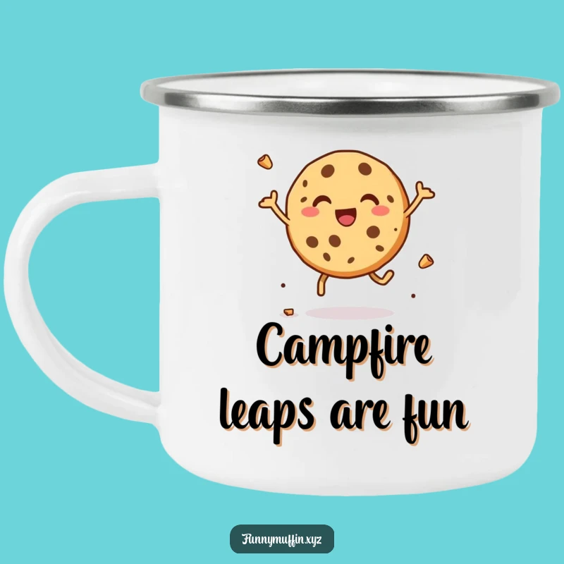 Funny Cookie Leap Camping Mug: Adventure Fuelled by Joy!