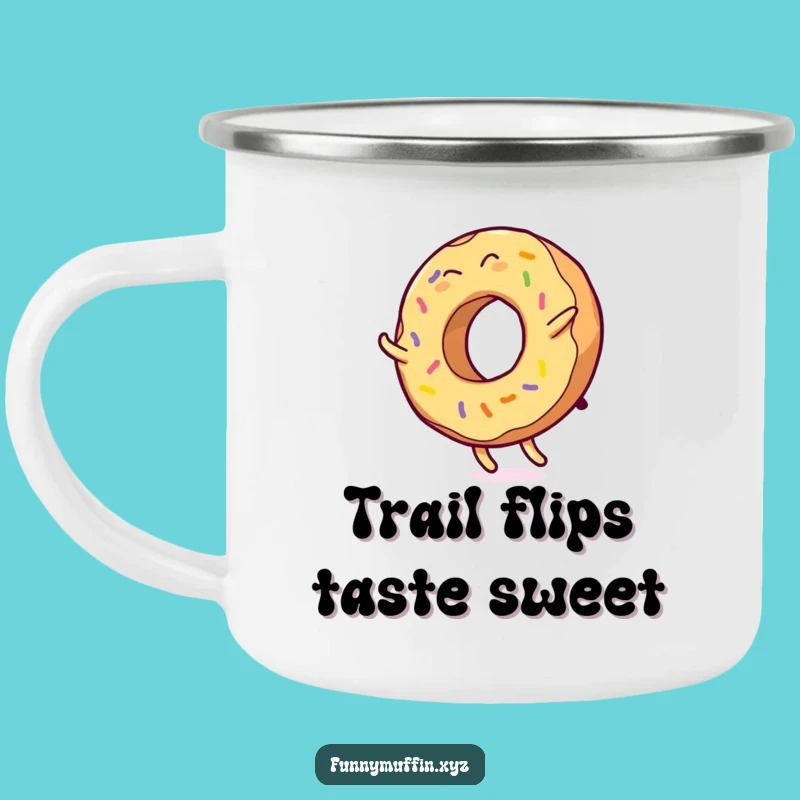 Funny Donut Cartwheel Camping Mug: Fuel Your Adventures with Laughter!