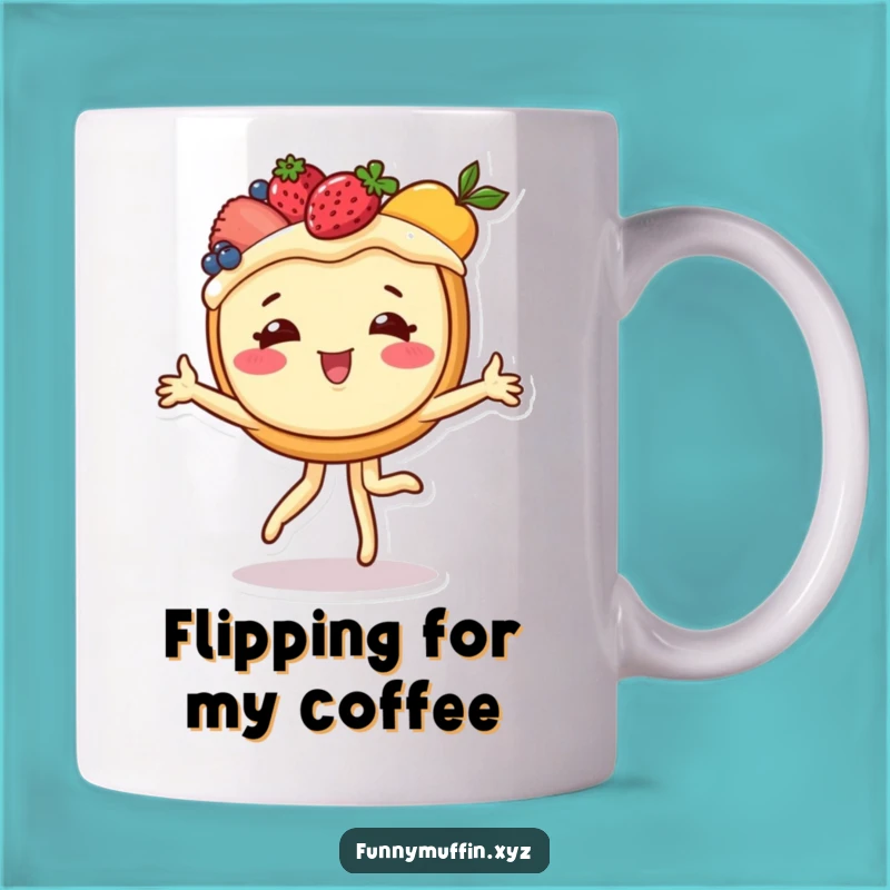 Funny Cartwheeling Tart Mug: Cheerful Dessert Humor Gift
