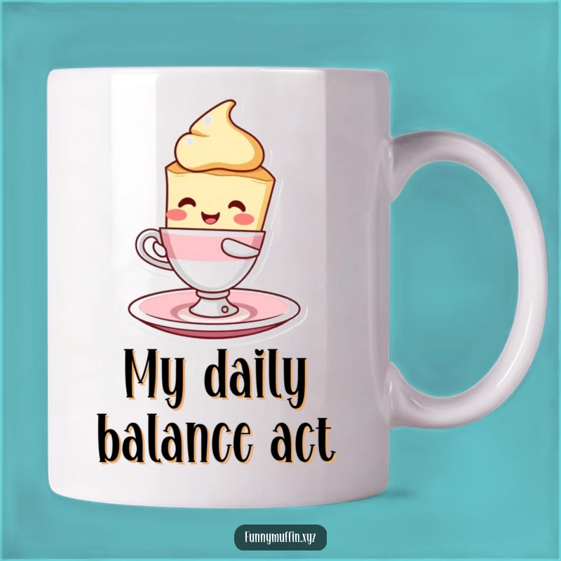 Funny Scone Balancing Act Mug - A Deliciously Humorous Gift for Tea Lovers