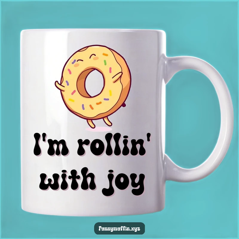 Funny Donut Cartwheel Mug: Start Your Day with a Sweet Laugh!
