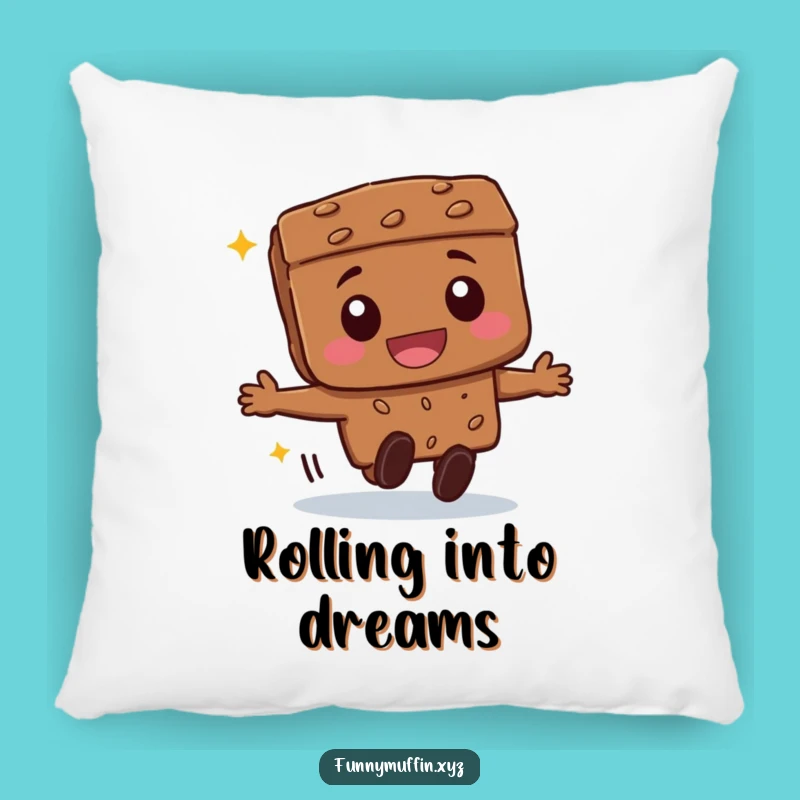 Funny Brownie Rolling Pillow - Sweet Comfort for a Cheerful Space