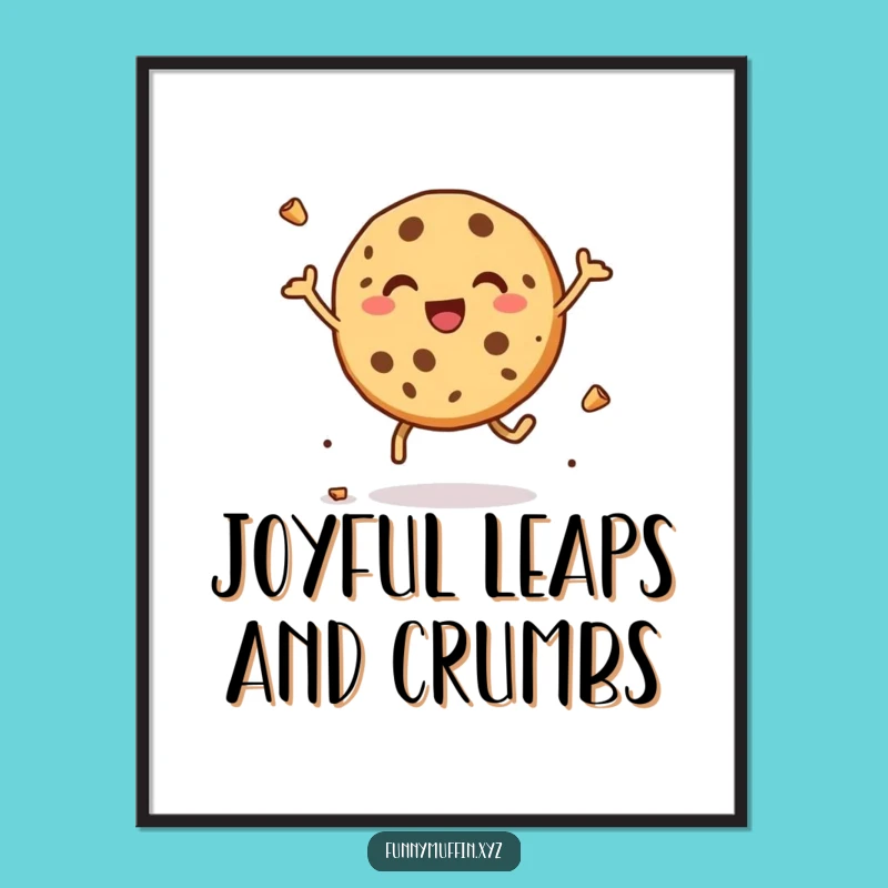 Funny Cookie Leap Digital Art Print: Instant Joy for Your Walls!