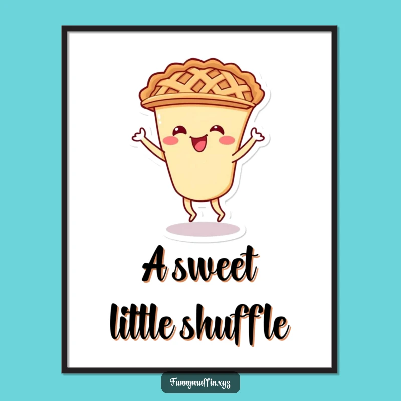 Funny Pie Shimmy Digital Art: Cheerful Lattice Crust Character for Instant Joyful Decor