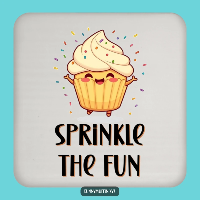 Funny Muffin Sprinkle Coaster: Protect & Delight!