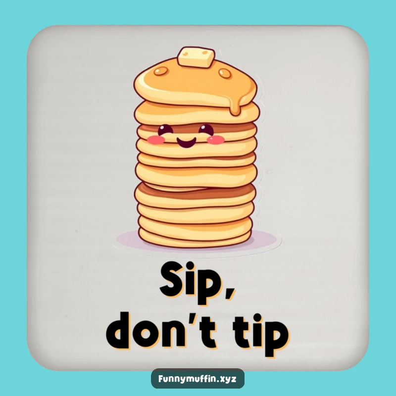 Funny Pancake Stack Drink Coasters: Protect Surfaces with Wobbly Charm!