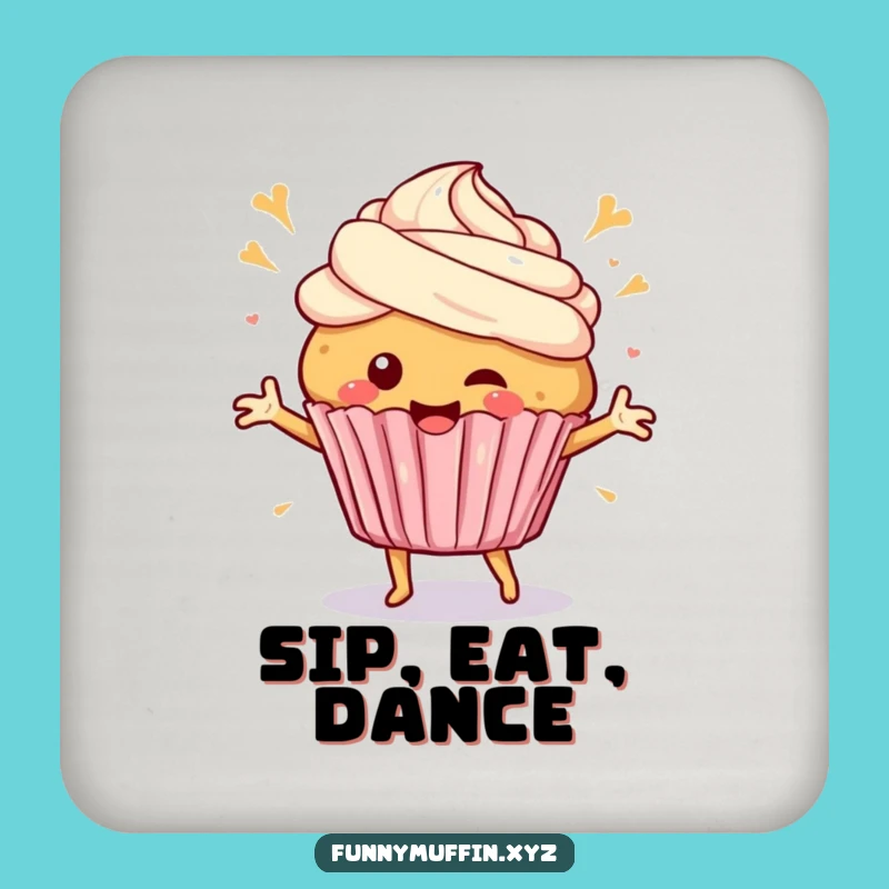 Funny Muffin Dance Coasters - Happy Protection & Sweet Gift!