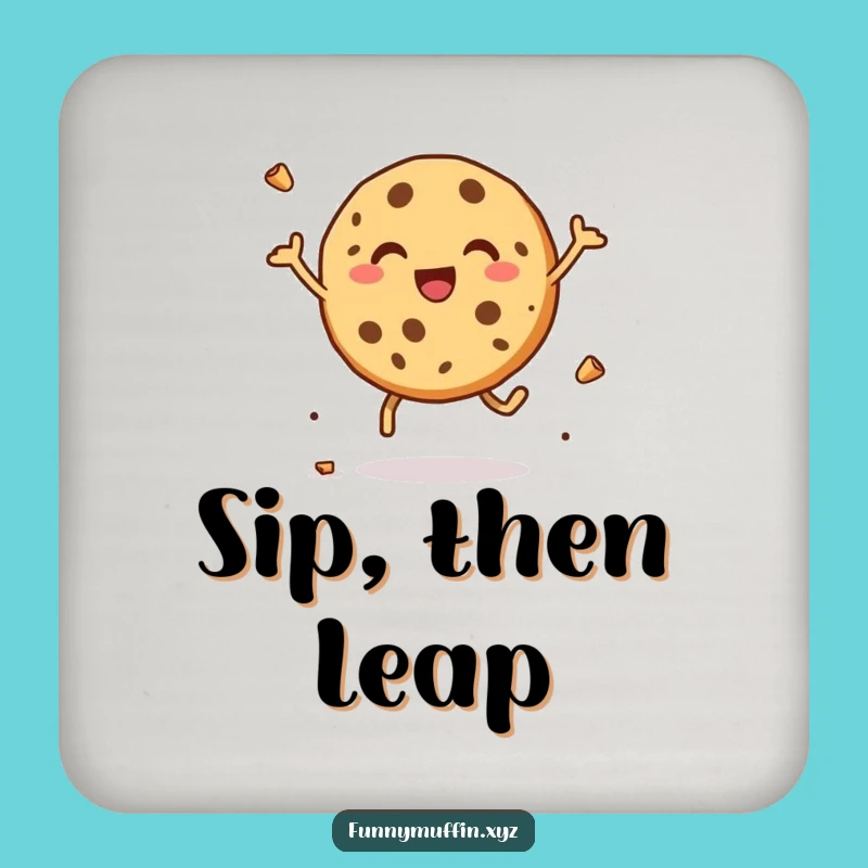 Funny Cookie Leap Drink Coasters: Protect Surfaces with Sweet Joy!