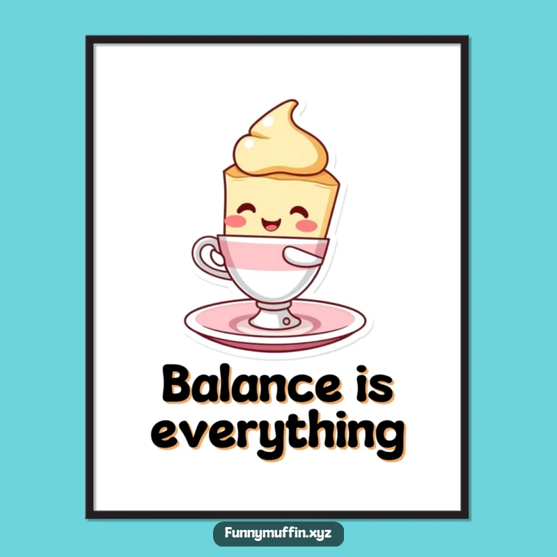 Funny Scone Balancing Act Poster - Charming Sweet Art for Your Walls