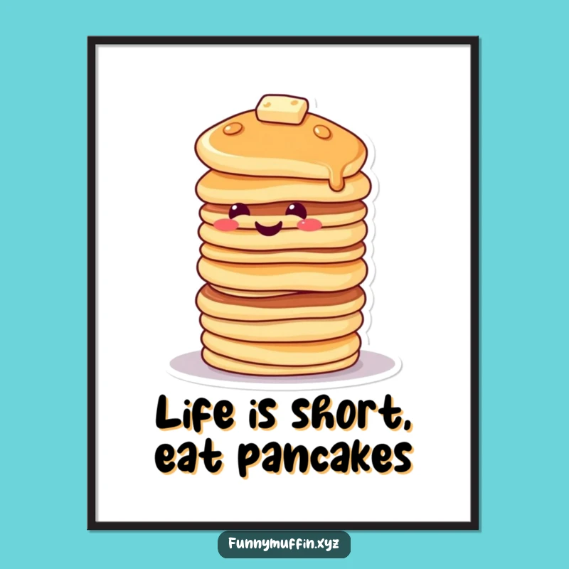 Free Printable Wall Art: Tipping Pancake Stack Whimsical Decor Downloadable