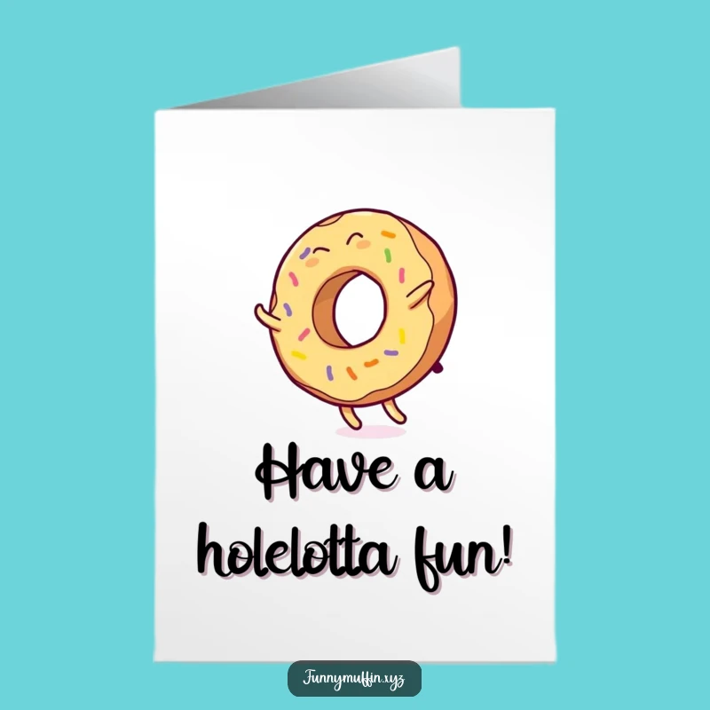 Free Printable Birthday Card: Giggling Donut Cartwheel Fun Downloadable Gift