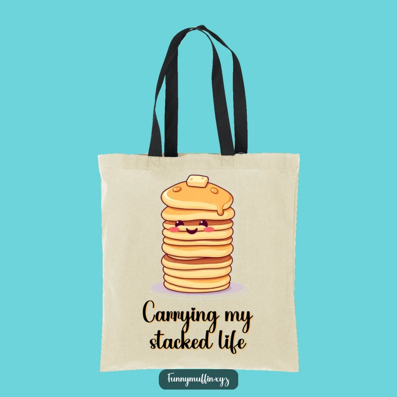 Funny Pancake Stack Tote Bag: Carry Your Fun Unevenly!