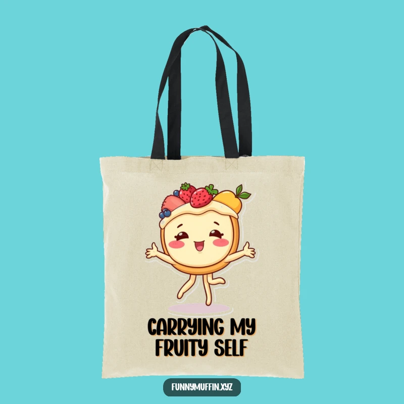 Funny Cartwheeling Tart Tote Bag: Carry Your Sweetness